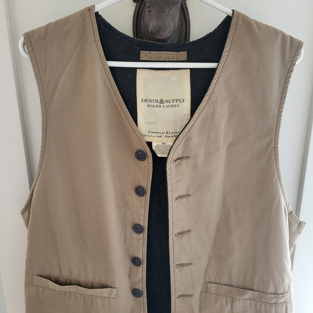Ralph Lauren Denim & Supply Men's Tan Vest NWOT. Size M
